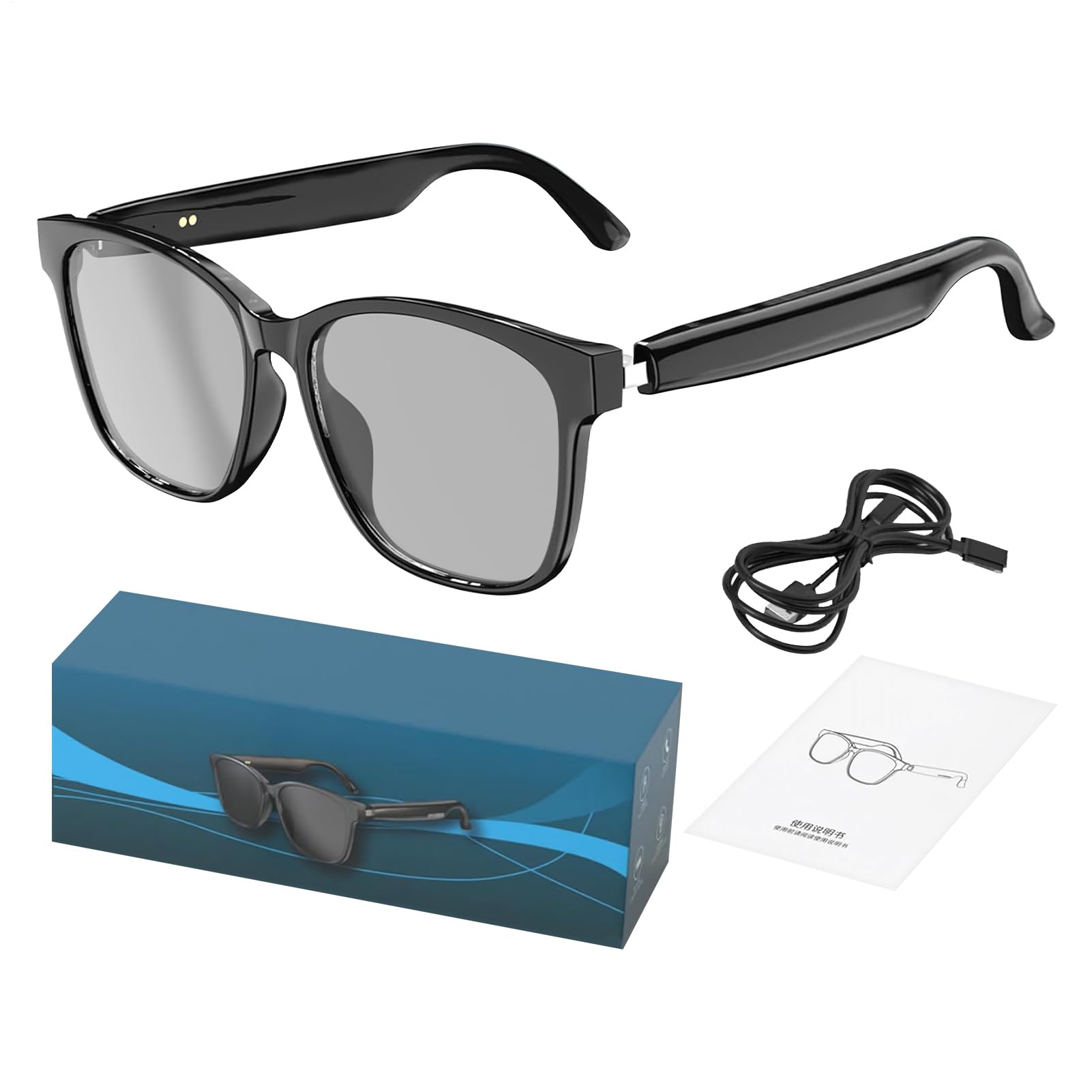 Lunettes Connectées, Lunettes Intelligentes avec Traduction en Temps Réel, Communication Multilingue 144 Langues pour Professionnels Hommes Femmes