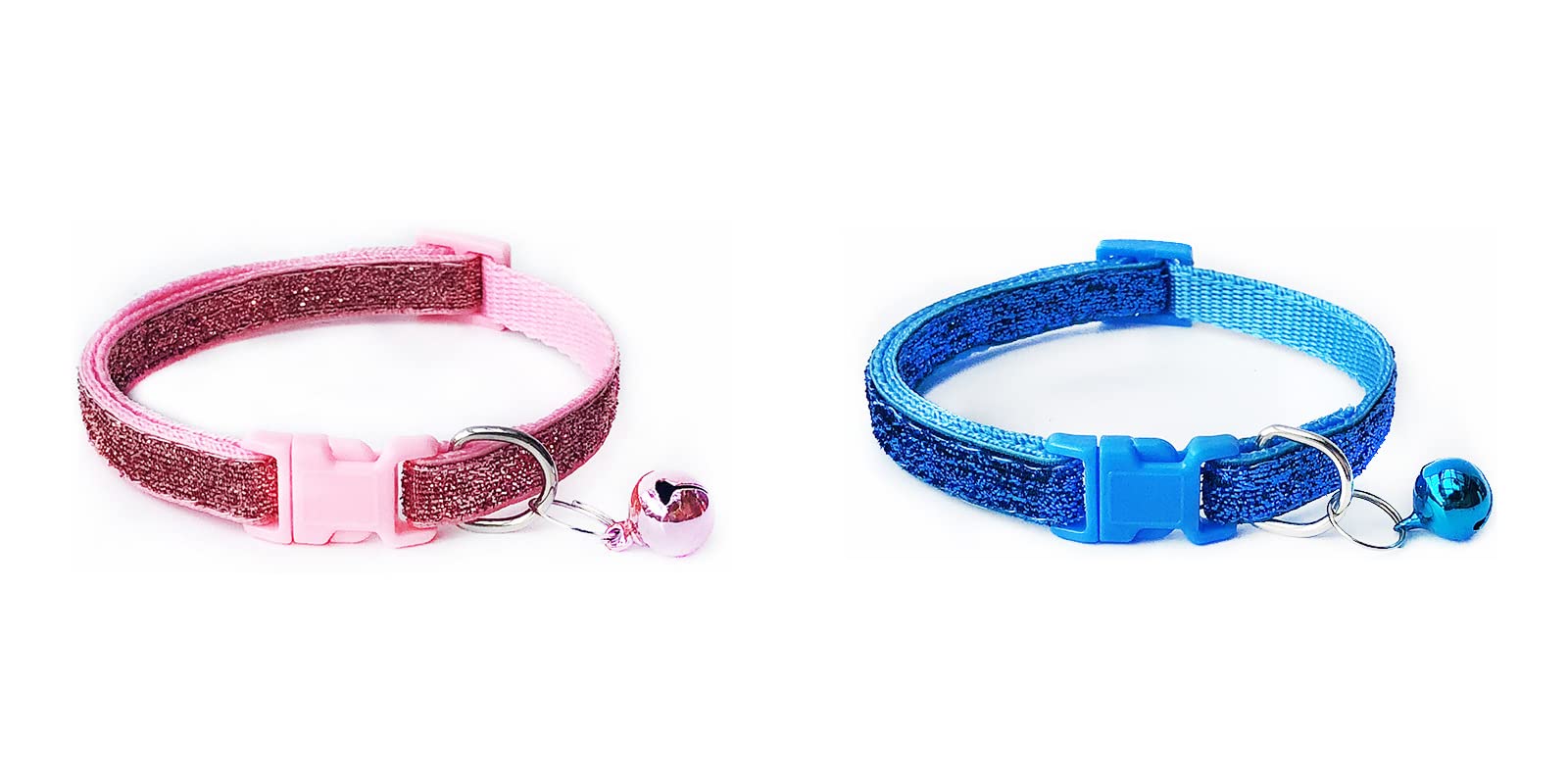 YellowCult 2 Pieces Cat Collars -Exotic Sparkling Design, with Bell, Adjustable Strap, and Safety Release Buckle [Modern Design for Your Cute Cats, Puppies & Small Dogs- 2 Collars - Pink & Blue] (B09CZ7TP5T) Amazon Price History, Amazon Price Tracker