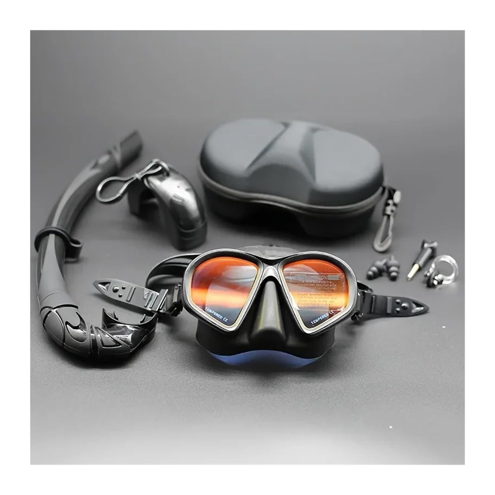 Máscara de buceo profesionalVidrio templado Correa ajustable de calidad alimentaria Lentes graduadas con montura de cámara opcional gafas de natación