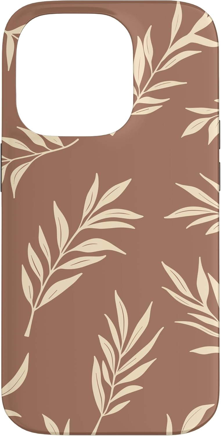 iPhone 14 Pro Mocca Mousse Brown Floral Pattern 2025 Case