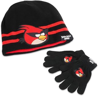 Angry Birds Girls 衣類セット - ソックスサイズ4~6、冬用帽子とミトン 5足