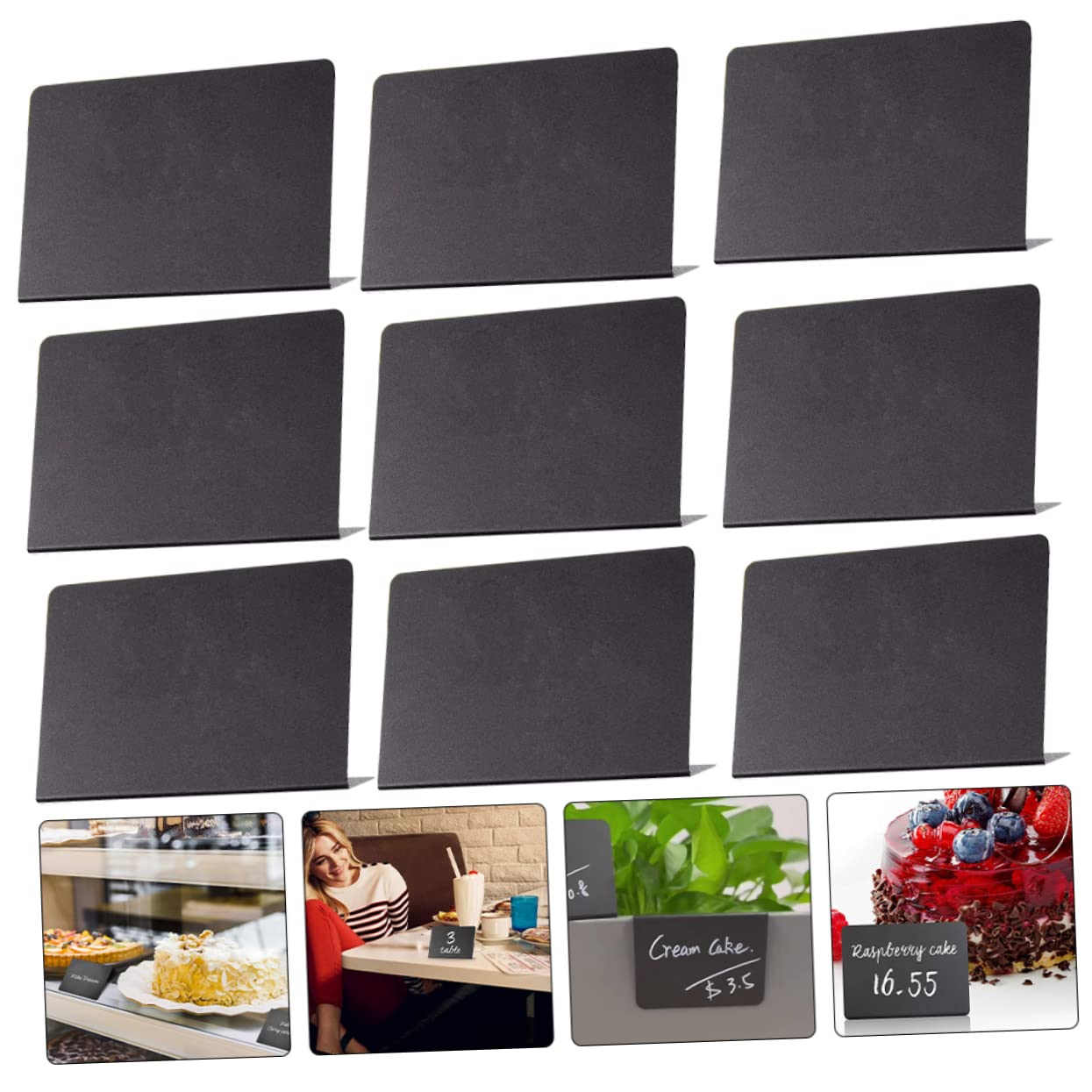 ARTIBETTER 3 Set Bacheca Cancellabile Cartellini Personalizzati Targhetta Scrivibile Piccoli Segni Mini Segni Di Lavagna Scheda Lavagna Per Appunti Da Scrivania Bacheca Da Tavolo 10 Pezzi * 3