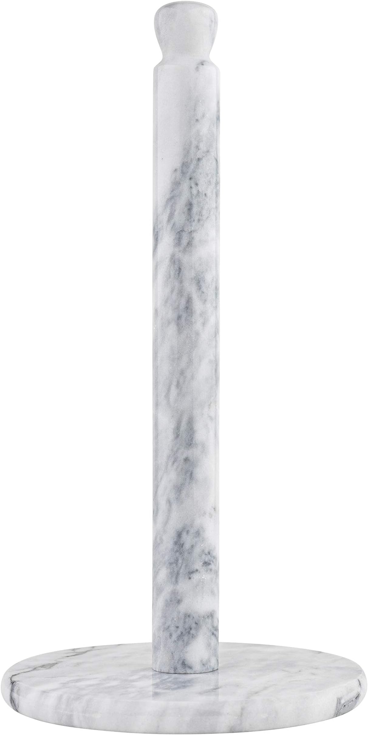 White Marble Paper Towel Holder – Deluxe Upright Towel Dispenser for Kitchen Countertop, Cabinet & Bathrooms – Non Steel & Non Plastic Design – Heavy Duty, Solid Standup Paper Towel Holders