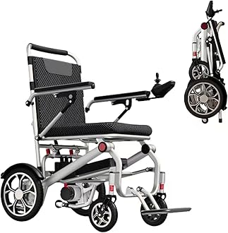 D06 Ultra Lightweight Electric Folding Wheelchair, 18 kg, Compact and Airline-Friendly, with 12A Lithium Battery, Supports Up to 150 kg–Perfect for Travel and Daily Use