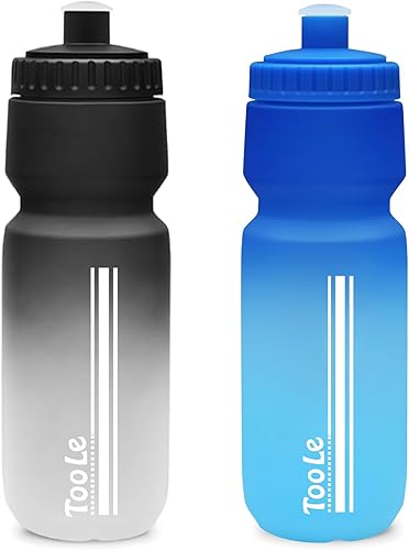 Miniatura 10 de Botella de agua para bicicleta, botella de agua exprimible para ciclismo, a prueba de fugas, sin BPA, con escala de capacidad con tapa superior,
