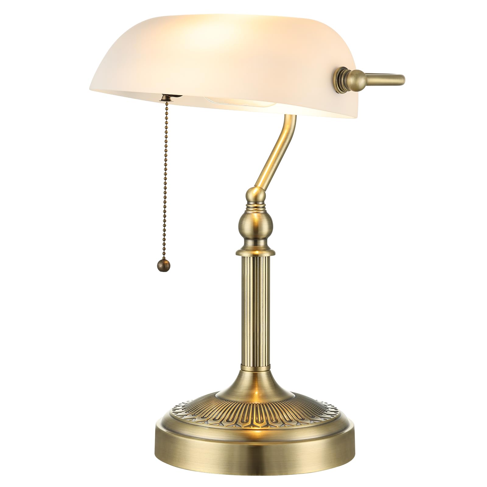 Newrays Traditional Glass Bankers Desk Lamp with Pull Chain Switch Plug in Fixture โ image 1