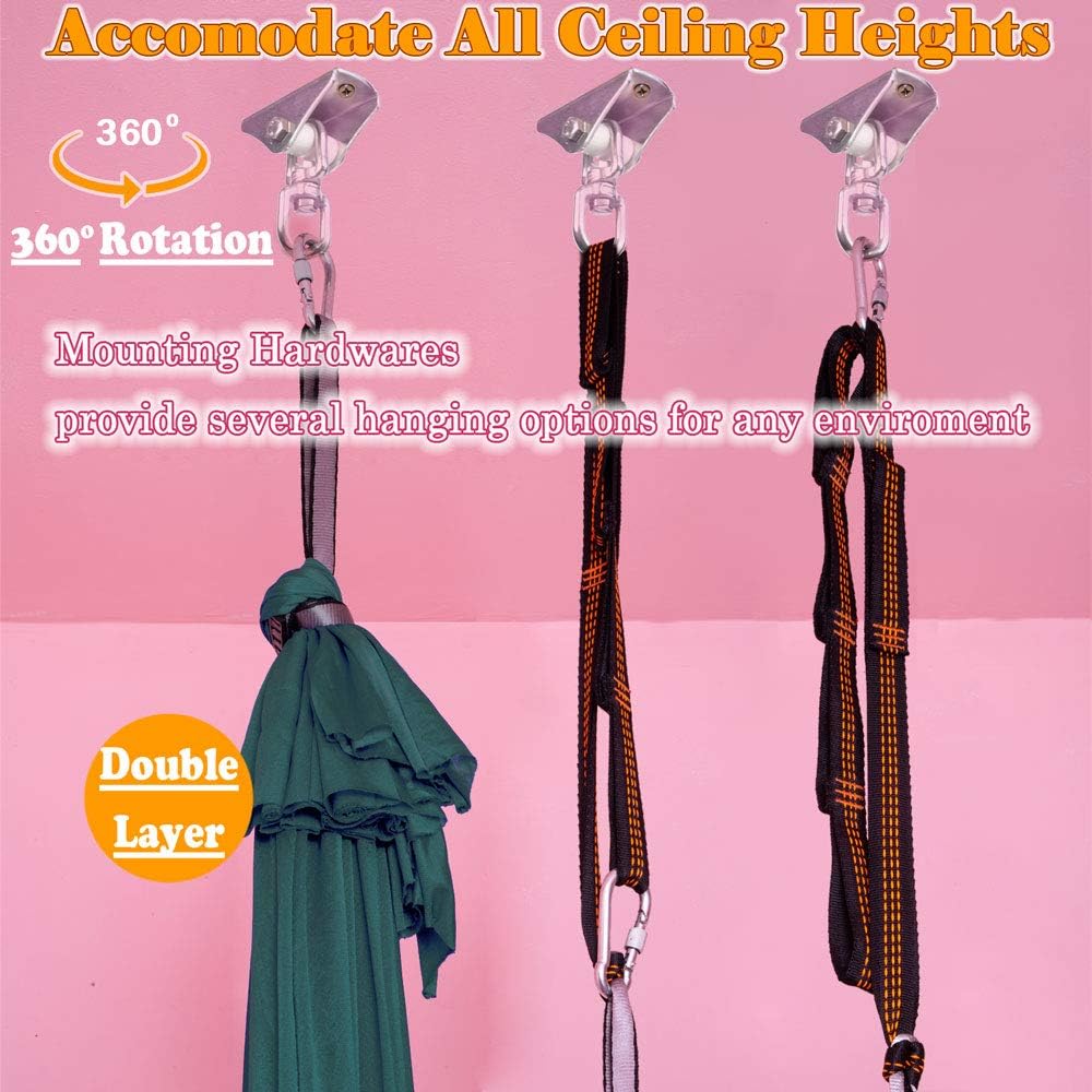 Sensory Swing for Kids with 360° Swivel Hook, Saggy-Resistant Double-Layer Fabric Indoor/Outdoor Cocoon Therapy Swing for Autism, Yoga & Play