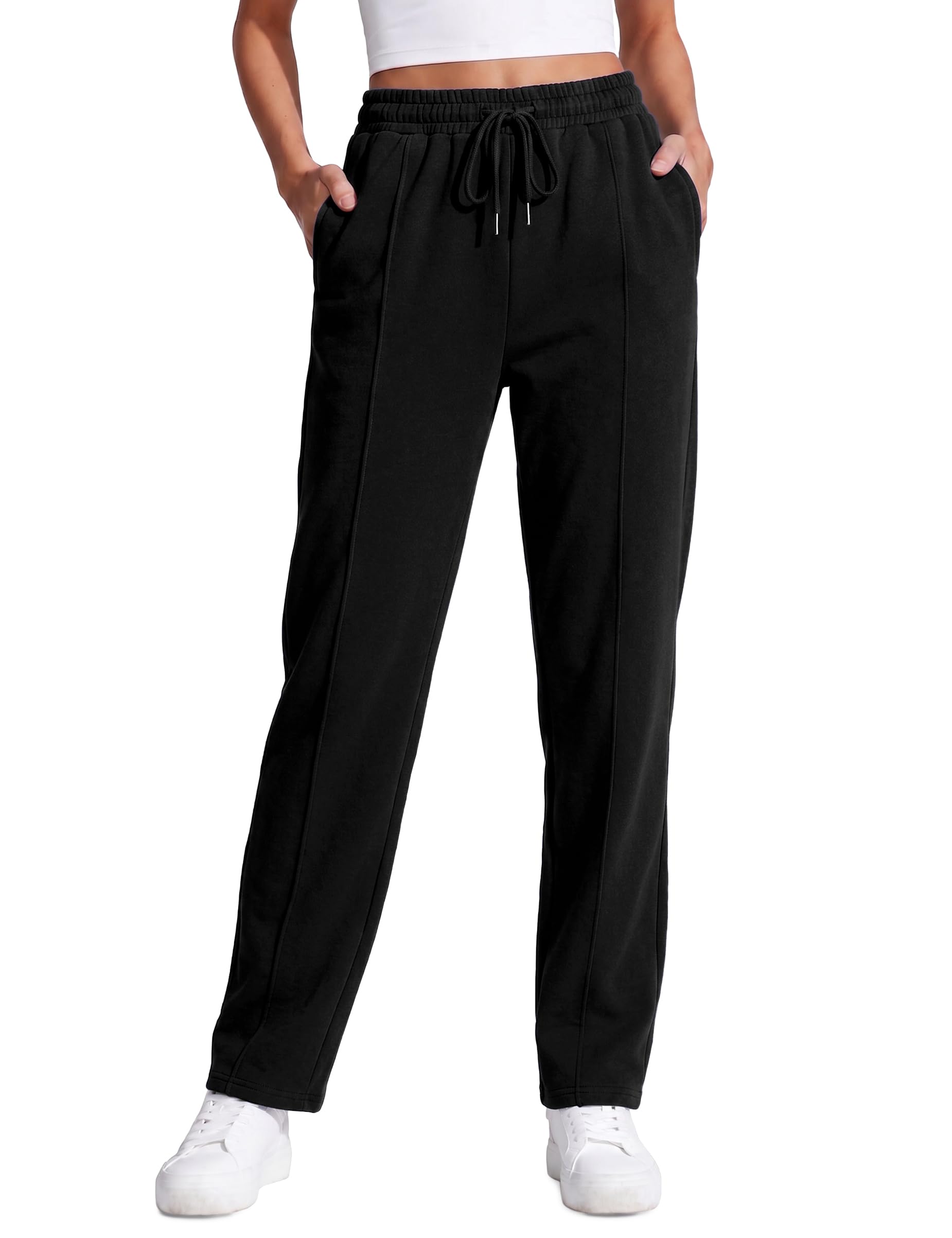 Aseniza Jogginghose Damen Lang Trainingshose Sporthose Sweatpants Yogahose | Laufhose Damen Lang, Kordelzug, Seitentaschen für Joggen, Walking, Fitness, Training und Outdoor Sport