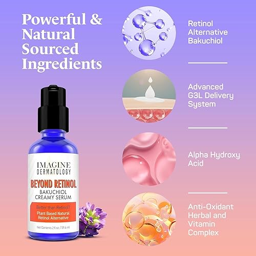 Miniatura 5 de 2% Bakuchiol - Suero cremoso de 2 onzas - Más allá del retinol de tamaño generoso - Sistema de entrega G3L para humectante antienvejecimiento y
