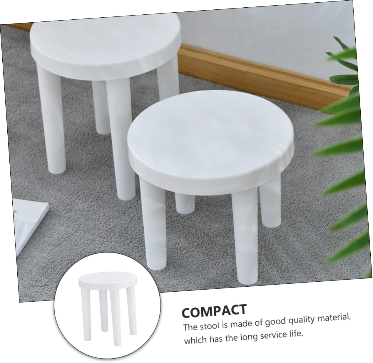 Cabilock Stable Pressure Resistant Plastic Low Stool for Living Room Bathroom Boys and Girls Skid Design