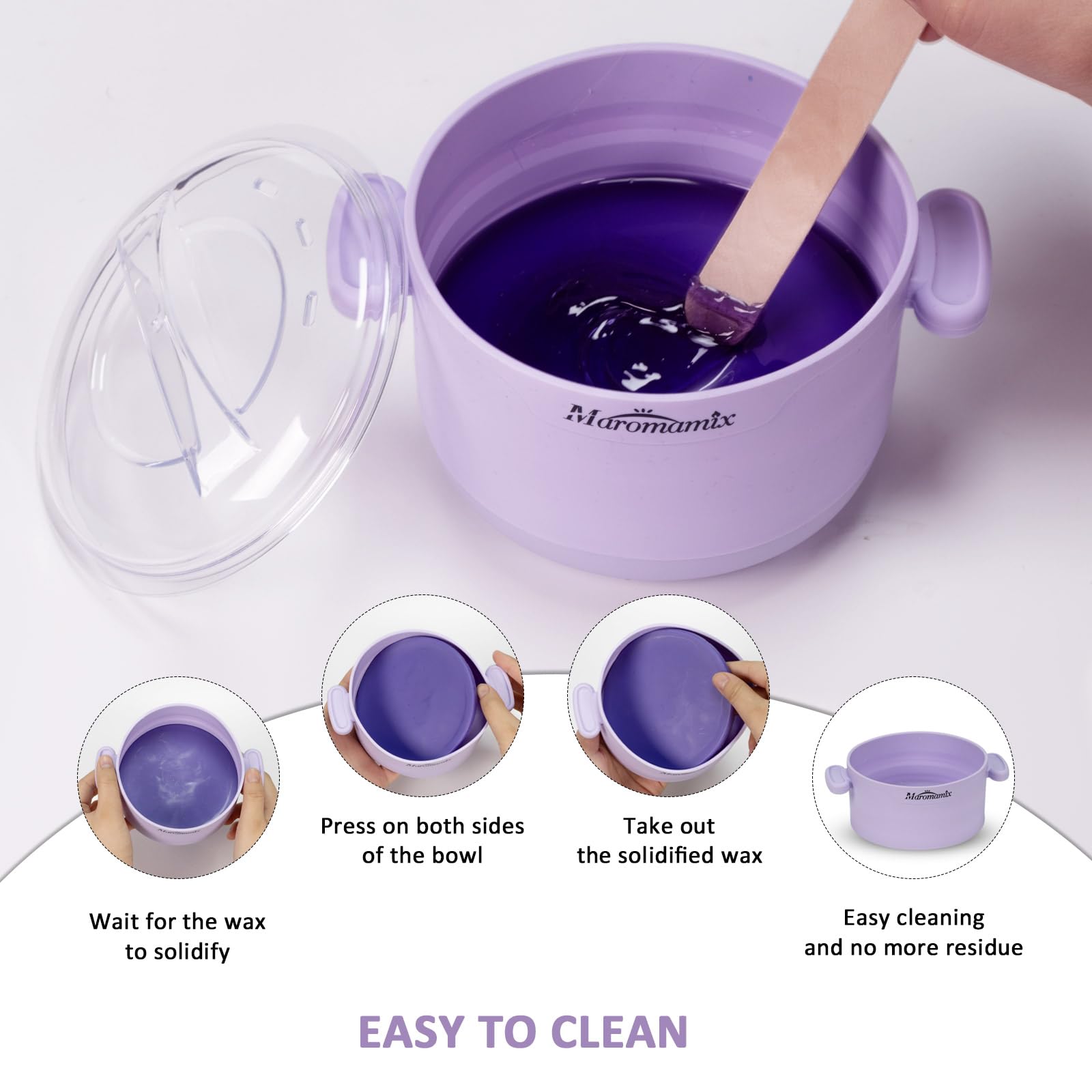 Kit per ceretta, scalda cera in silicone per depilazione con 4 confezioni di perline di cera dura, macchina elettrica portatile per cera in silicone per tutto il corpo, viso, sopracciglia, bikini