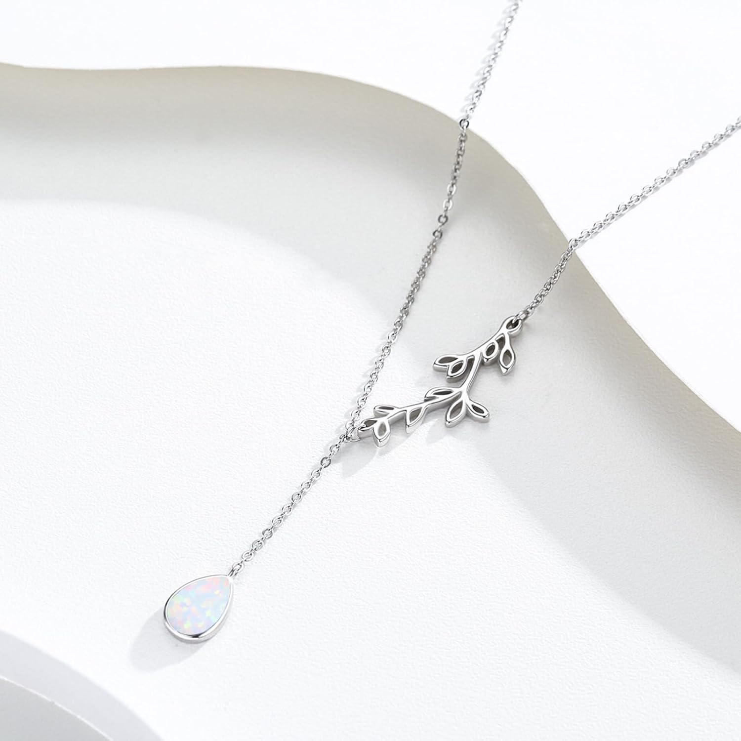 Leaf Necklace for Women 925 Sterling Silver Leaf Pendant Necklace Y Chain Necklace Jewelry Gift for Women - Image 2