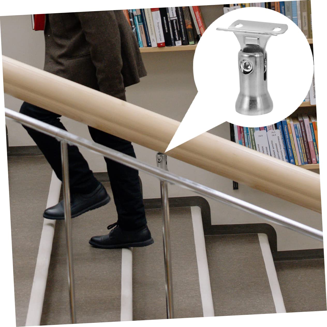 Uonlytech Supports de Rampe en Acier Inoxydable pour Main Courante Escalier, Lot de 6 Pièces Solide et Pratiques Design Élégant pour Décoration de Rambarde