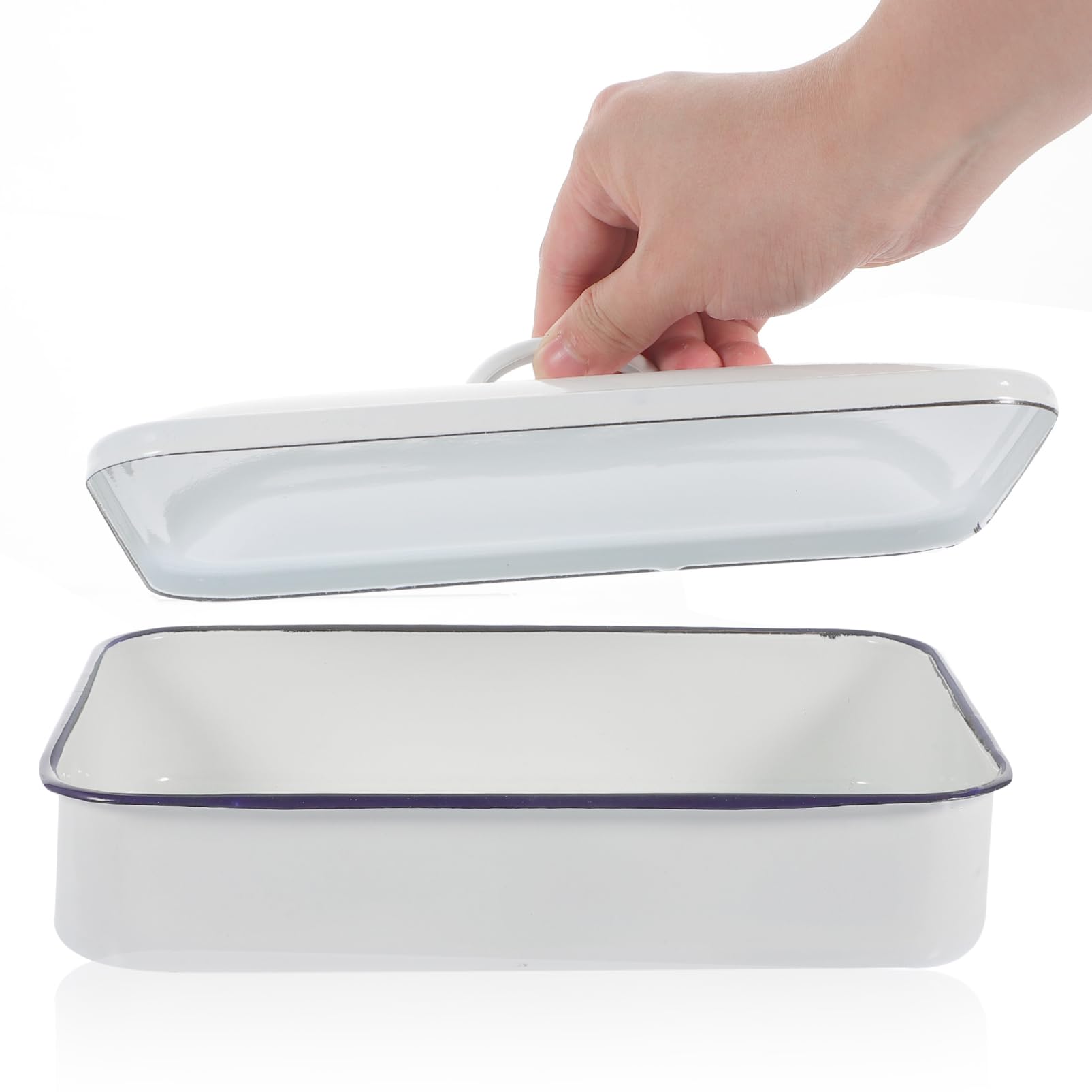 Ciieeo Enamel Baking Tray - Food Storage Plate Lid Non-stick Versatile Oven Pan for Restaurants Food-grade Safe Material Design