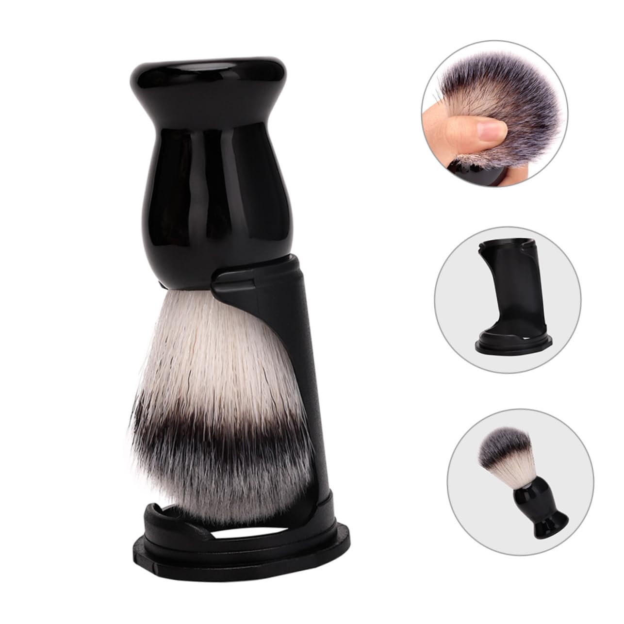 1set Beard Grooming Soft Bristle Shaving Brush with Storage Stand for Men Stylish and Grooming Accessory for Comfortable Shaving and Easy Maintenance