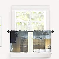 Vista 667 de Cenefas de cocina modernas con patrón de cobre marrón dorado para ventanas, cenefas opacas abstractas de marcas de arañazos y cortinas opacas