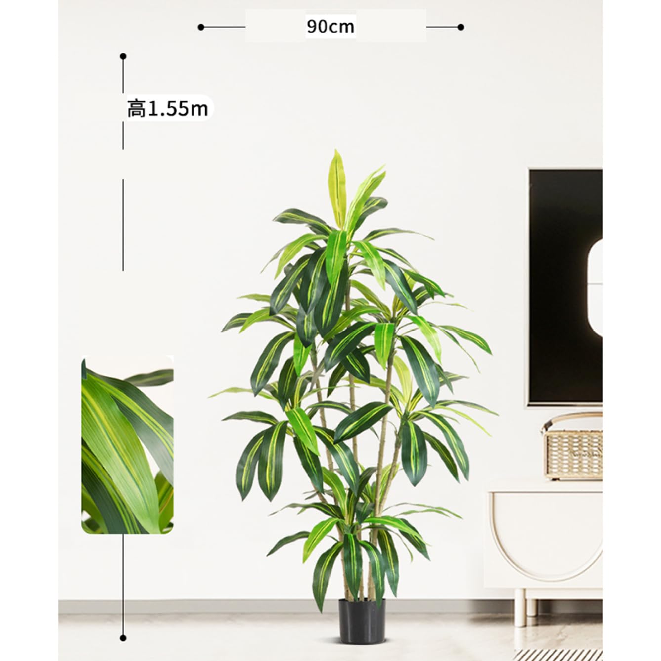 Amazon｜HGJH フェイクグリーン 本物そっくり 人工観葉植物 150cm 観葉