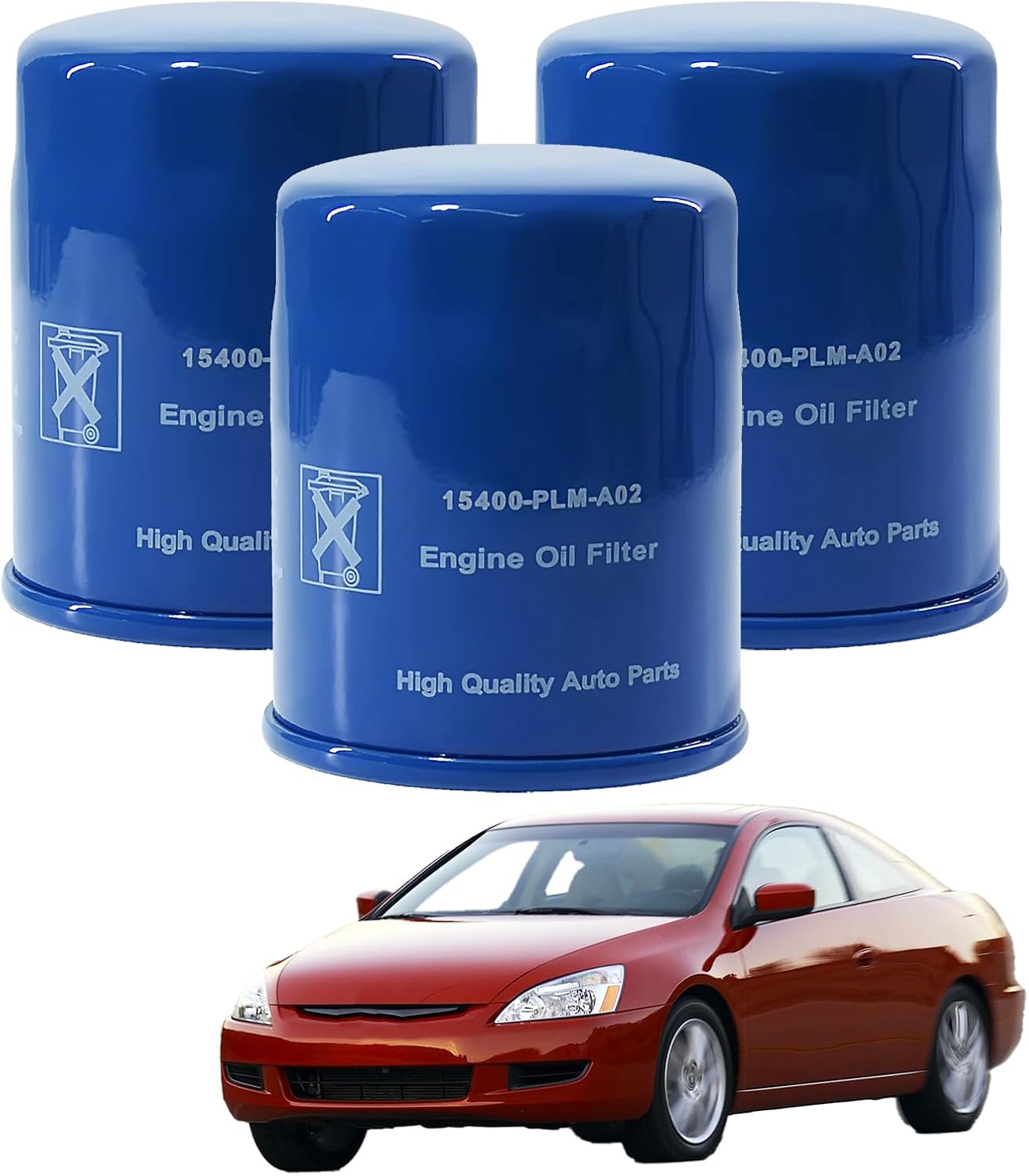 15400-PLM-A02 Engine Oil Filter for 19-22 ILX,14-24 MDX,13-25 RDX,15-25 TLX,For Honda 84-25 Accord,88-25 Civic,97-25 CR-V,07-20 Fit,16-25 HR-V,95-25 Odyssey,19-25 Passport,03-25 Pilot 3PCS