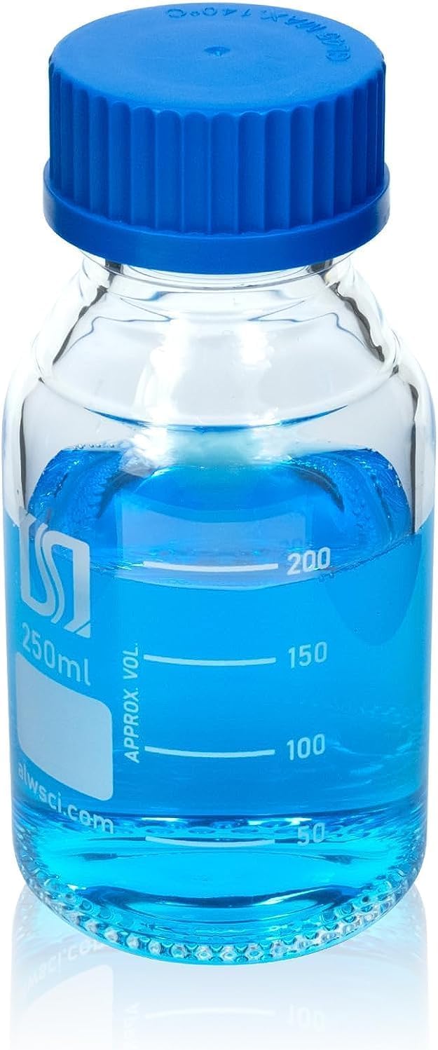 Bouteille en borosilicate 3.3 ALWSCI 250 mL pour éliminer les chocs thermiques en laboratoire