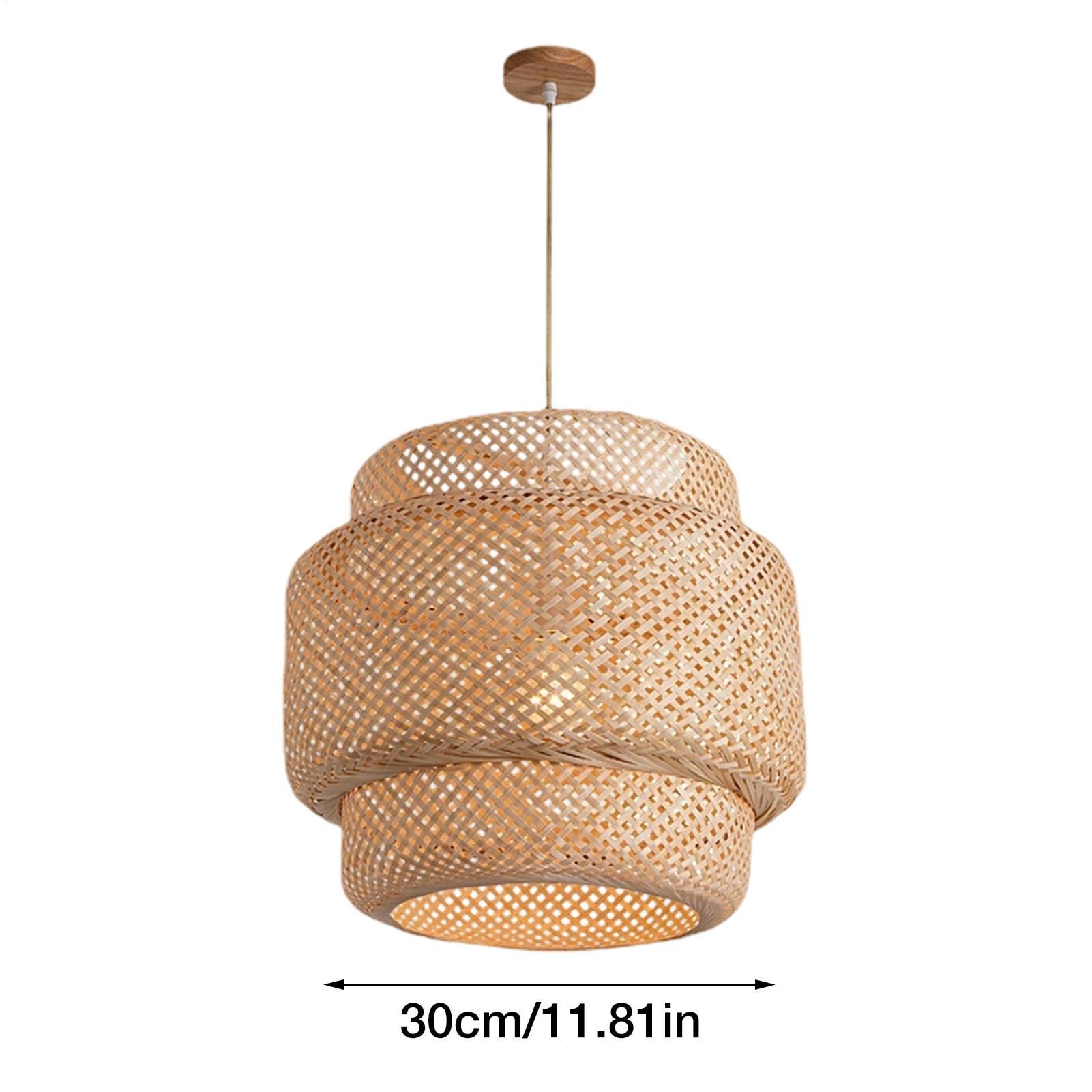 Yeeda Lampadario in bambù Intrecciato A Mano - Lanterna A per Camera da Letto e Sala da Pranzo
