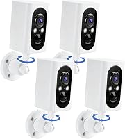 Security Cameras Wireless Outdoor 355° Pan Rotating 2K Color Night Vision Cameras for Home Security WiFi Battery Outdoor Camera Motion Detection 2-Way Talk IP65 Spotlight Siren SD/Cloud Storage 4 Pack
