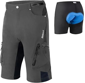 Mens Mountain Bike Shorts 3D Padded MTB Shorts Lightweight Loose-fit Bicycle Cycling Biking Shorts