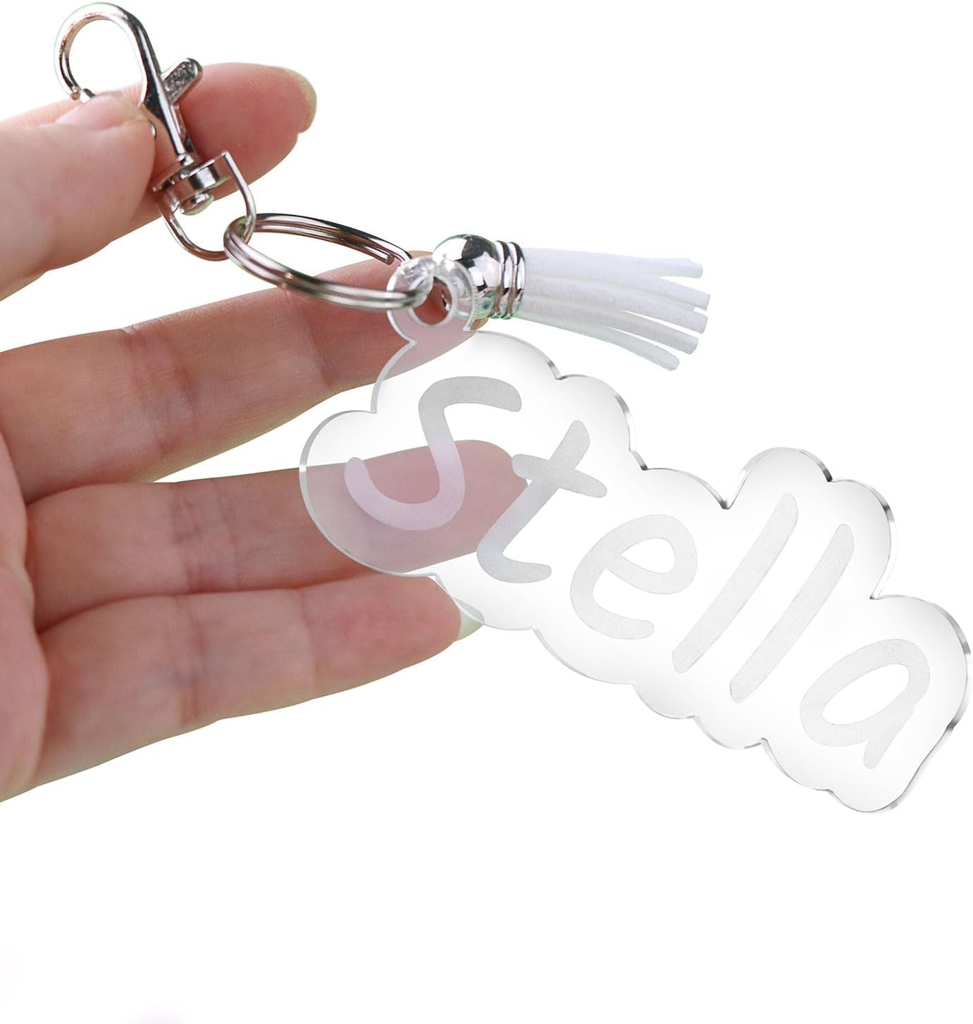 Personalized Key Chains with Names,Custom Kids Backpack Name Tag,Name Keychain,Acrylic School Name Tag for Kids