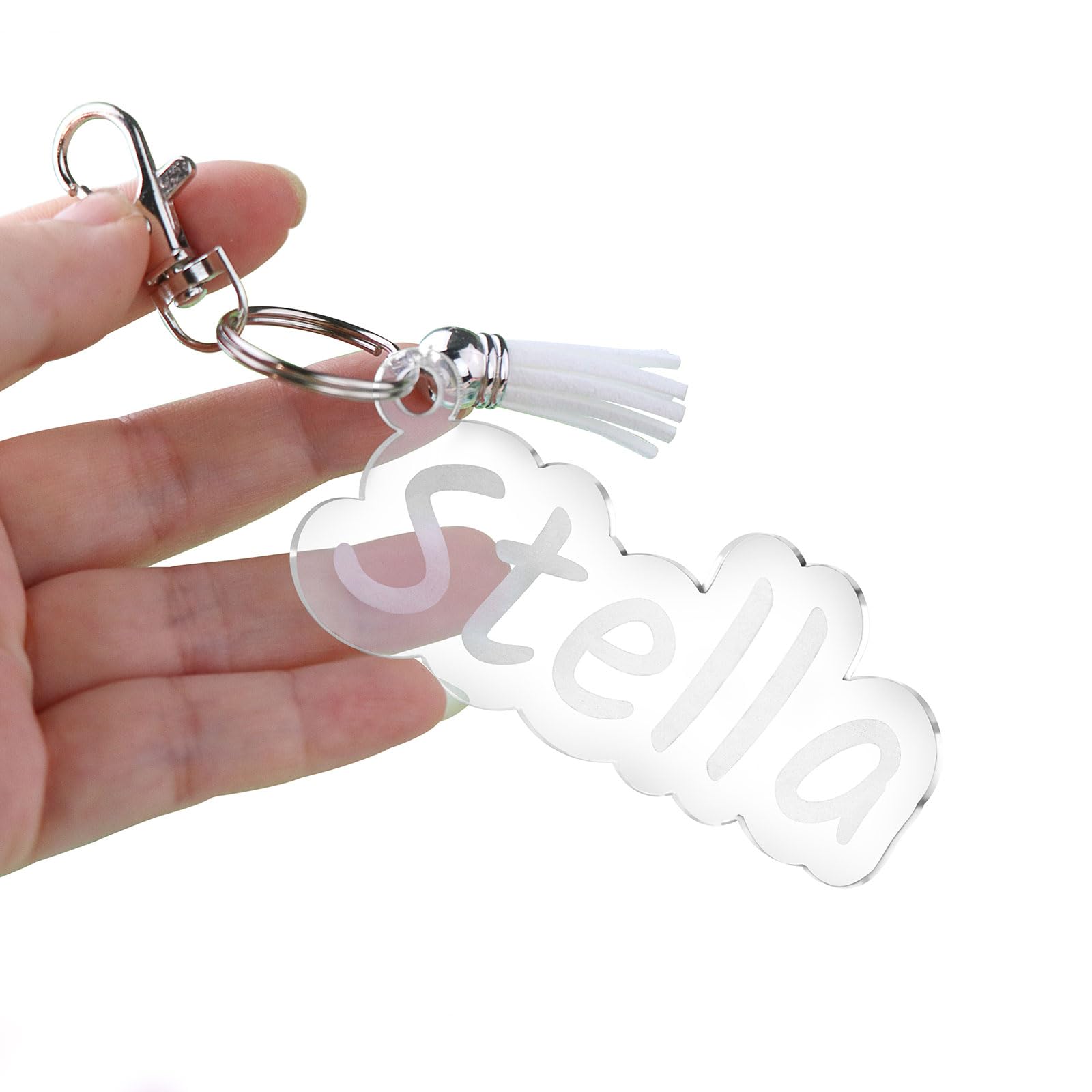 Personalized Key Chains with Names,Custom Kids Backpack Name Tag,Name Keychain,Acrylic School Name Tag for Kids