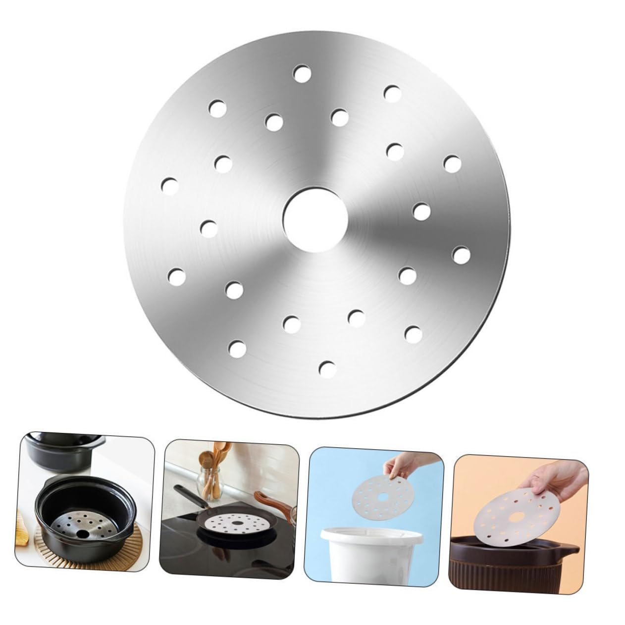 UTHCLO Stainless Steel Induction Cooktop Adapter Plate for Heat Diffuser Pot Heat Conduction Kitchen Cookware Accessory Conducting