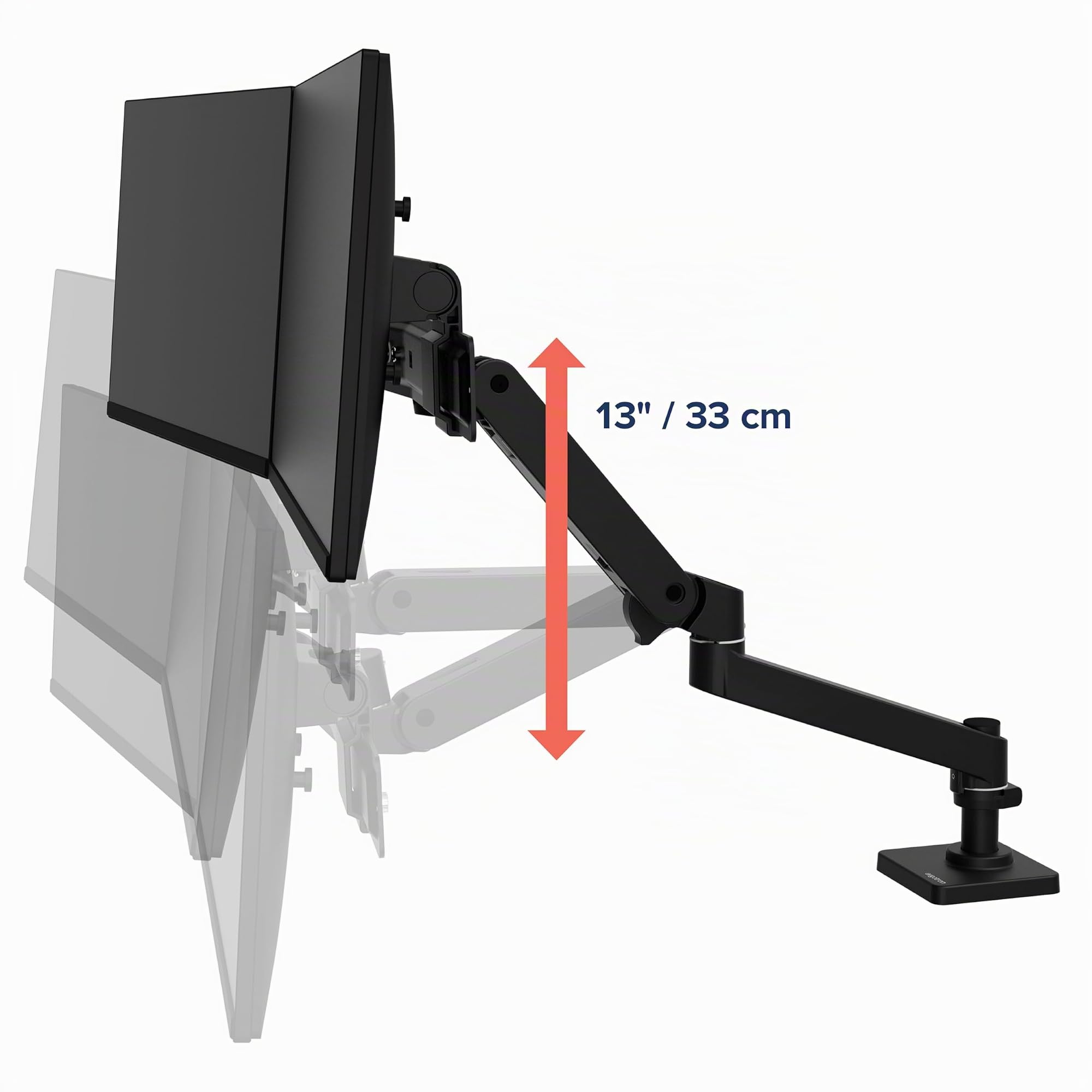 Ergotron – LX Pro Premium Dual Direct Monitor Braccio, VESA Supporto da tavolo – per 2 monitor fino a 27 pollici, 4,1 kg ciascuno – Nero opaco