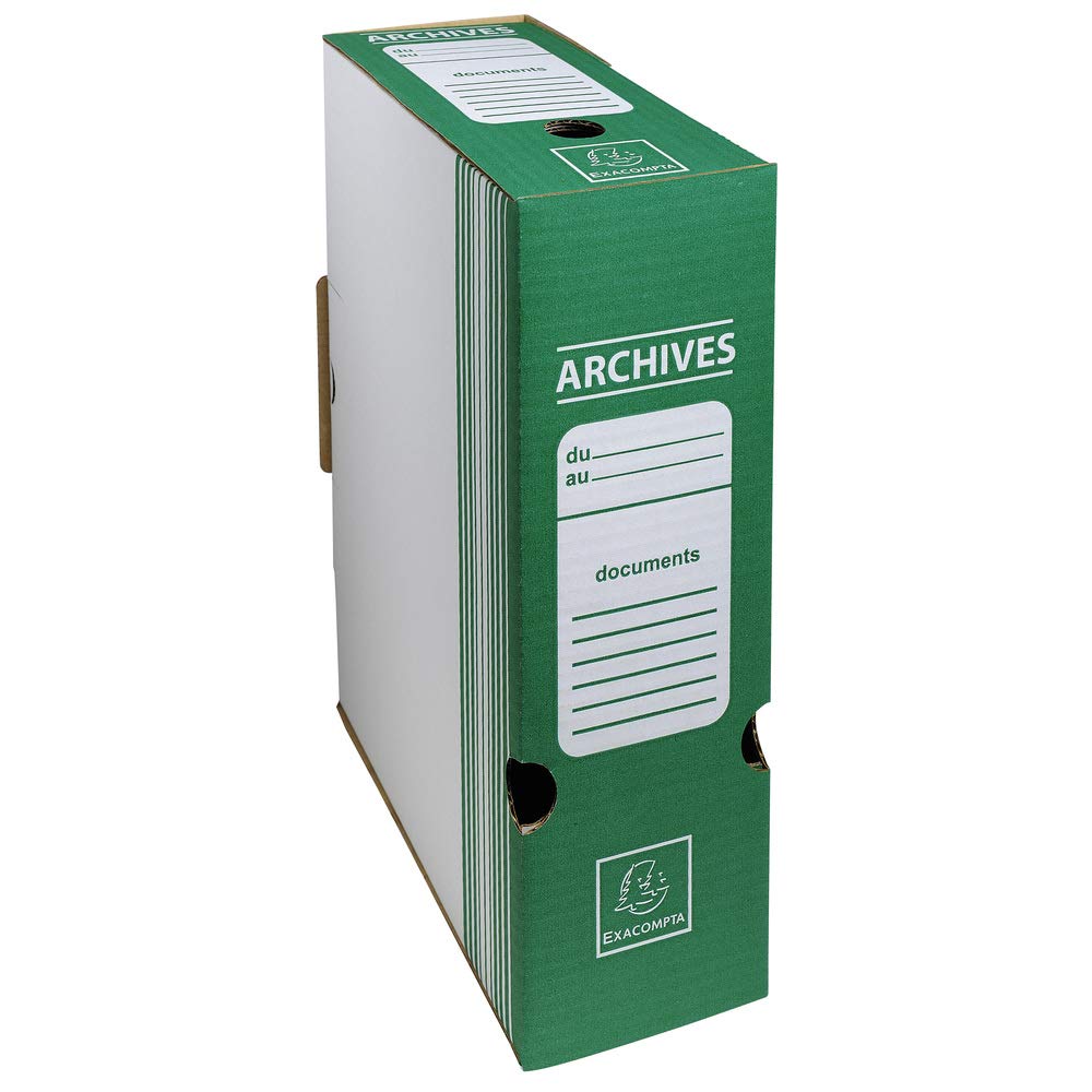 Exacompta 50 Scatole Archivio Kraft Verde A4 Dorso 80 mm Consegnate Piatte