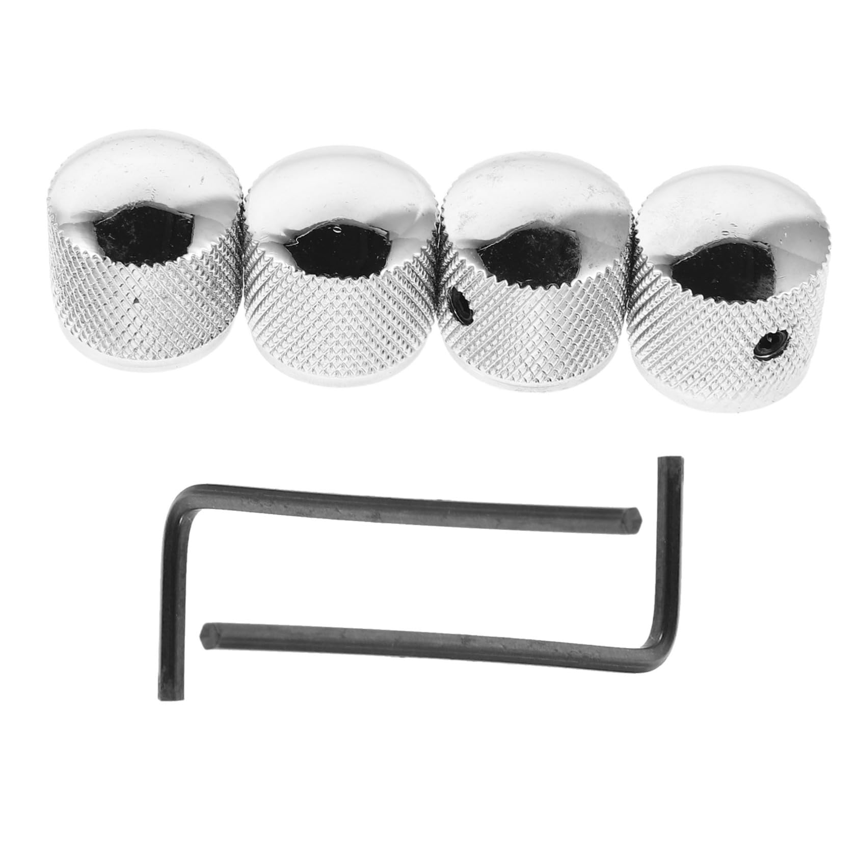 VICASKY 4Pcs Metal Dome Potentiometer Knobs with Wrench for Volume and Tone Control Compatible with Various Electric Guitars and Basses
