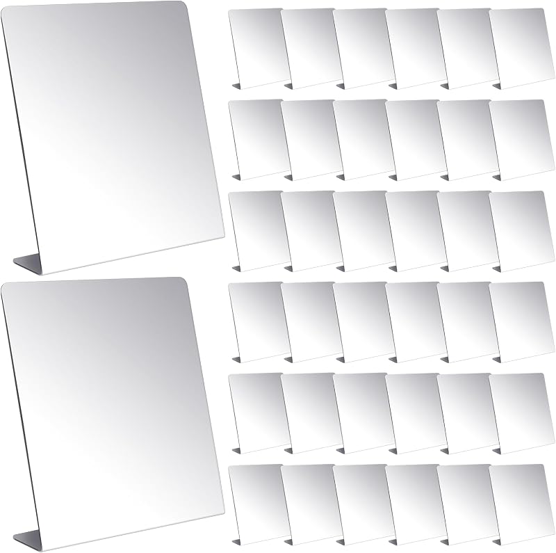 Espelho de mesa Amyhill em acrílico transparente, retangular, 21,59 x 23,39 cm, pacote com 36 unidades