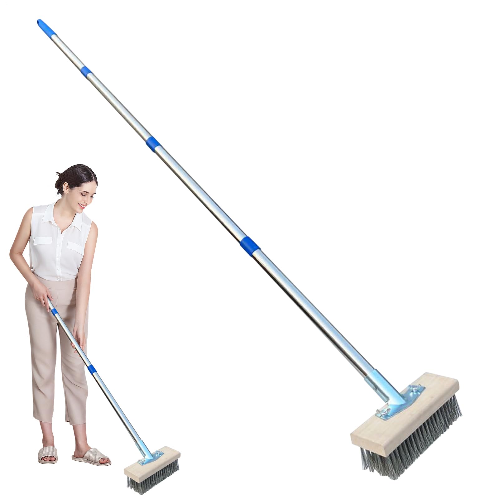 Cepillo de alambre de acero inoxidable para fregar musgo en adoquines exteriores