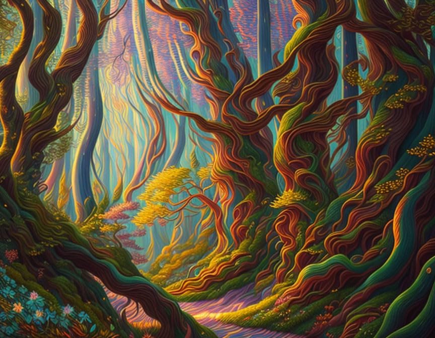 Toile murale Forêt du paradis Meechi - Esthétique minimaliste 50 x 70 cm