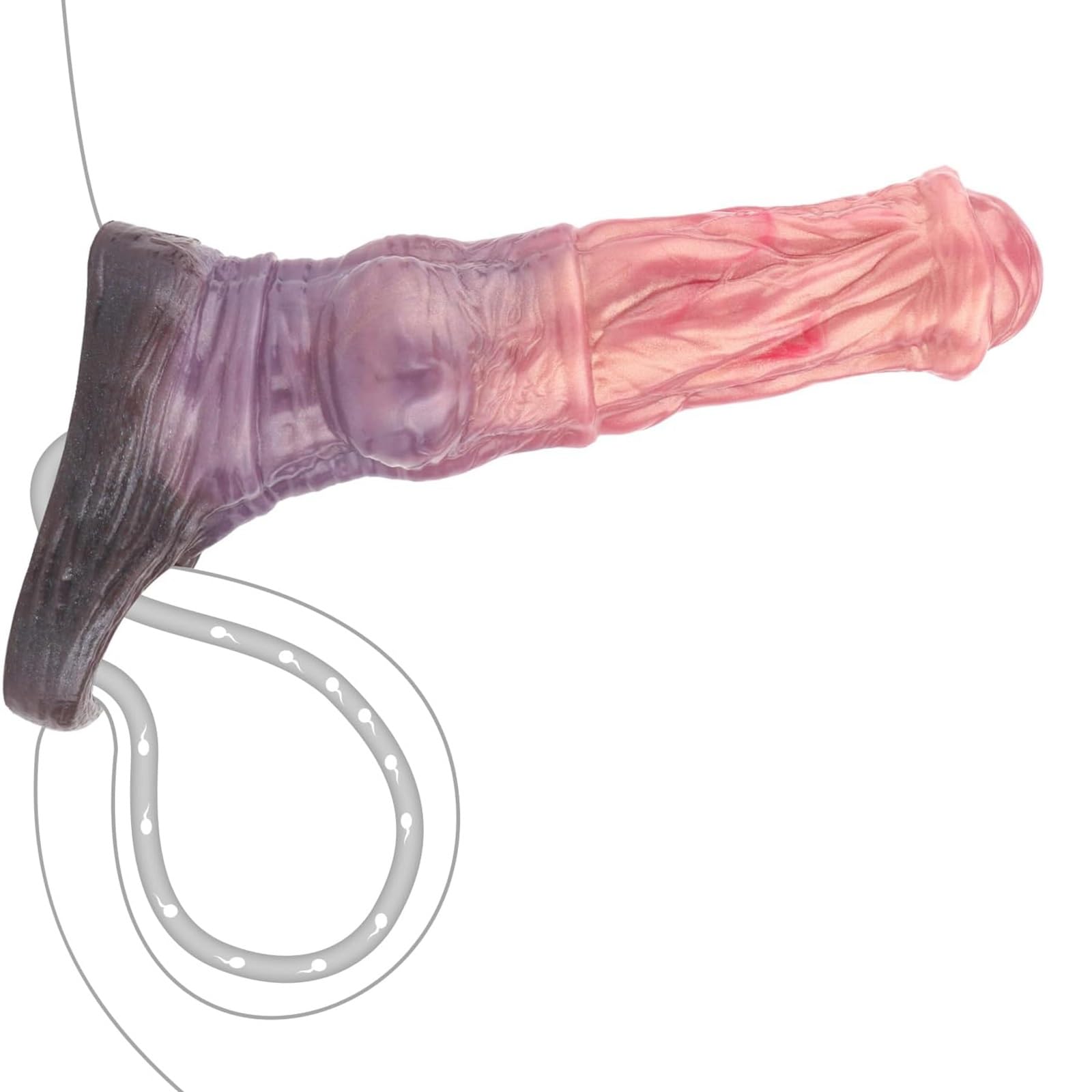 Fantasy Monster Cock Sleeve - Estensore del pene, Manica del pene di cavallo con anello, Estensione in silicone morbido, Ritardo dell'eiaculazione Giocattolo sesso anale punto G for uomini e coppie(M)