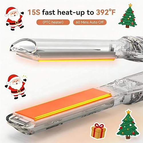 Miniatura 3 de Mini plancha alisadora de pelo, plancha plana de iones negativos de doble voltaje, calentamiento rápido de 15 segundos y 3 temperaturas ajustables,