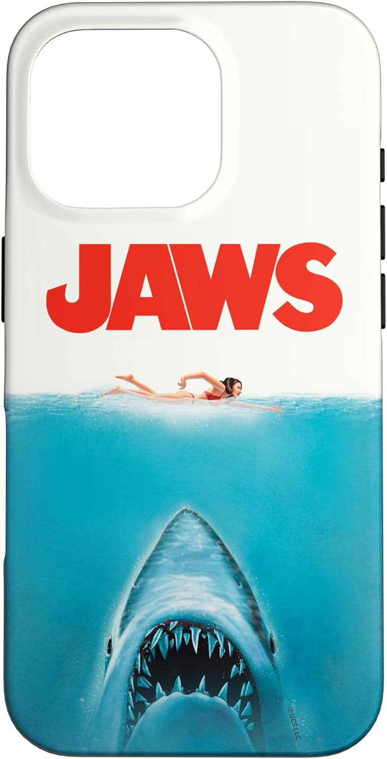 Jaws 50th Anniversary Poster Classic Front & Back Case for iPhone 16 Pro
