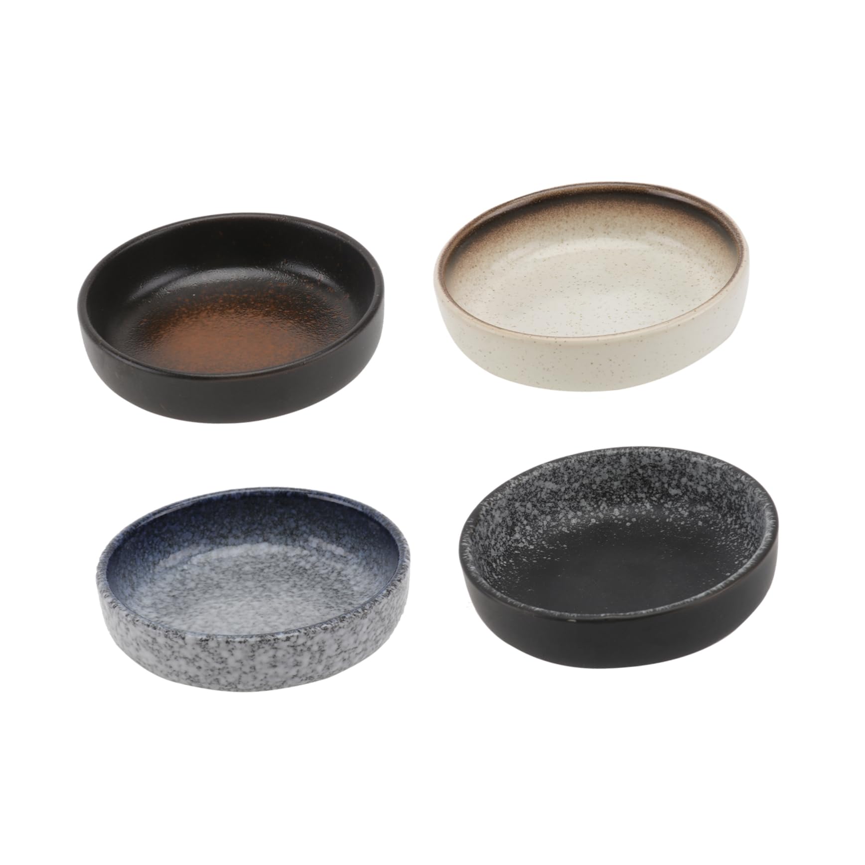 Cabilock 4Pcs Ceramic Sauce Tray Seasoning Dishes for Appetizers Practical Plates for Condiments for Home Restaurants and Dining