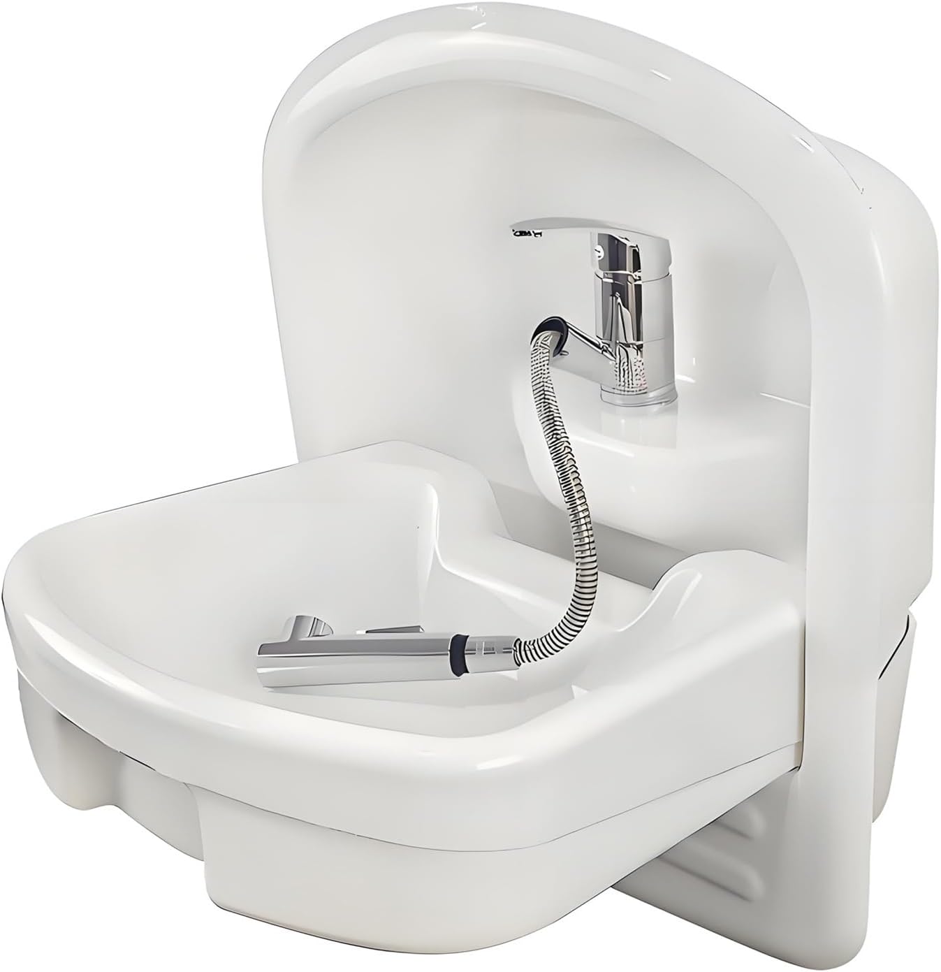 Bathroom Basin Sink With Scalable Faucet Acrylic Hand Basin Sink For RV Travel Trailer Camper Caravan Motorhome Marine Washbasin