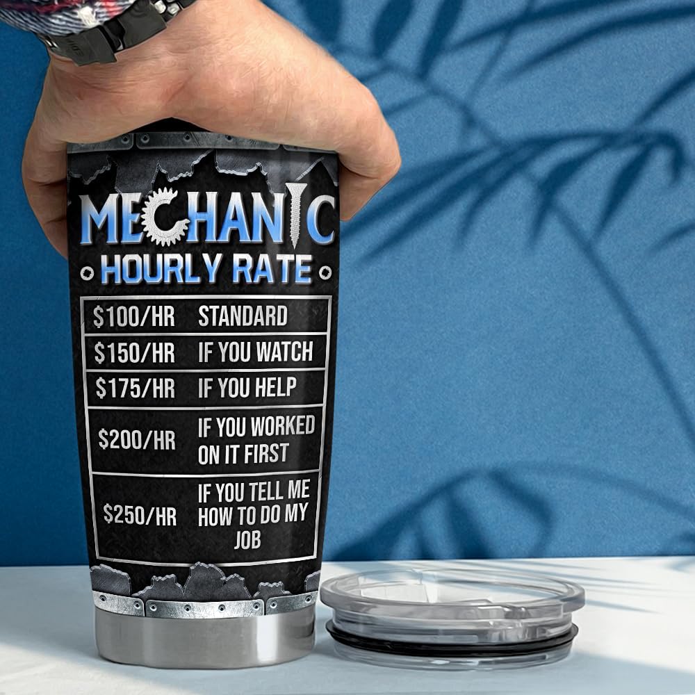 SANDJEST Mechanic Gifts, 20oz Stainless Steel Insulated Tumbler - Coffee Travel Mug Gifts for Mechanics, Birthday, Christmas - Image 5
