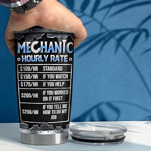 Miniatura 5 de SANDJEST Regalos mecánicos para hombres, vaso térmico de acero inoxidable de 20 onzas con aislamiento de acero inoxidable para café, taza de viaje,