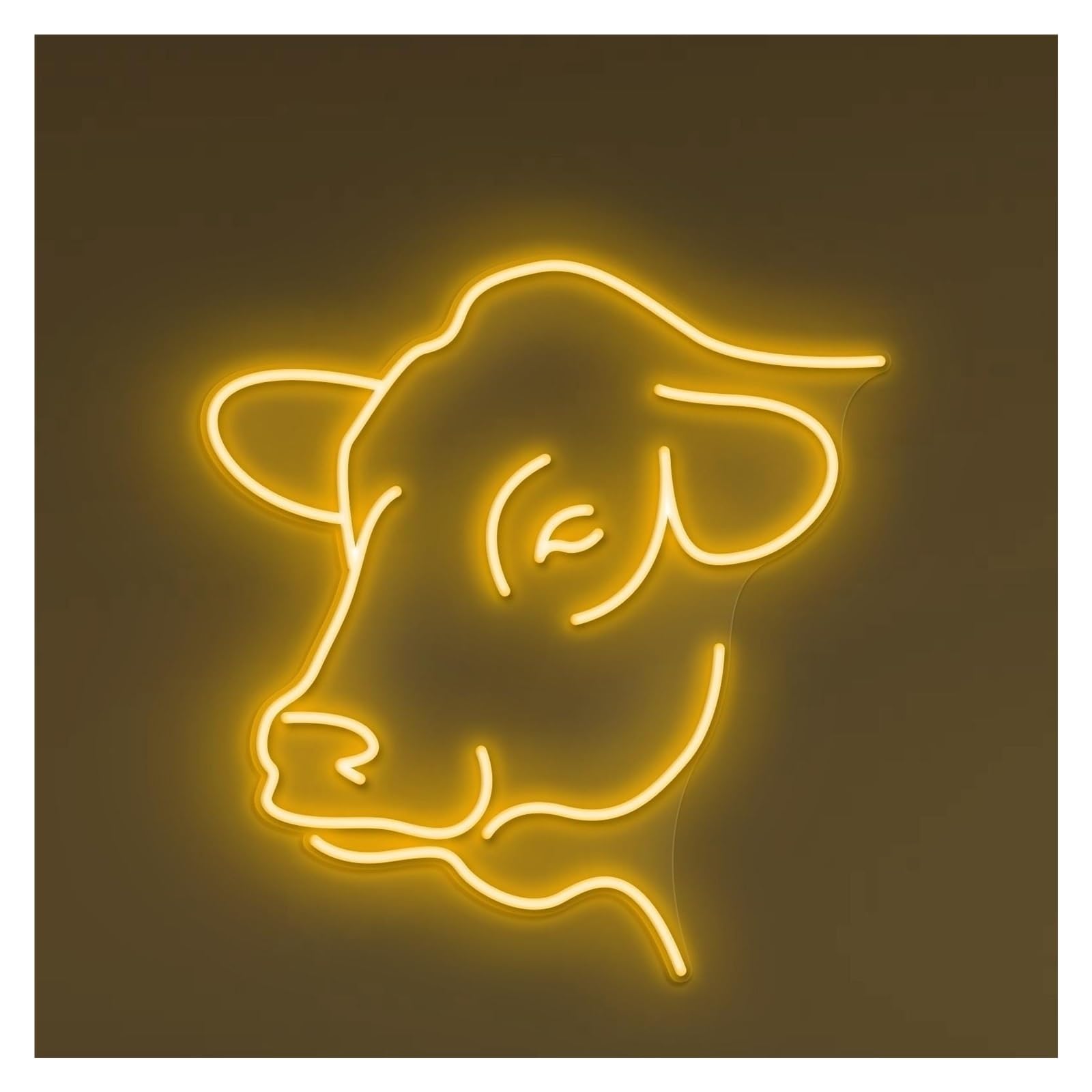 RONGCH Hanging Art Neon Signs Cow Neon Sign, Suitable for Kids Room Decor with Brightness Adjustable 46cm(C)