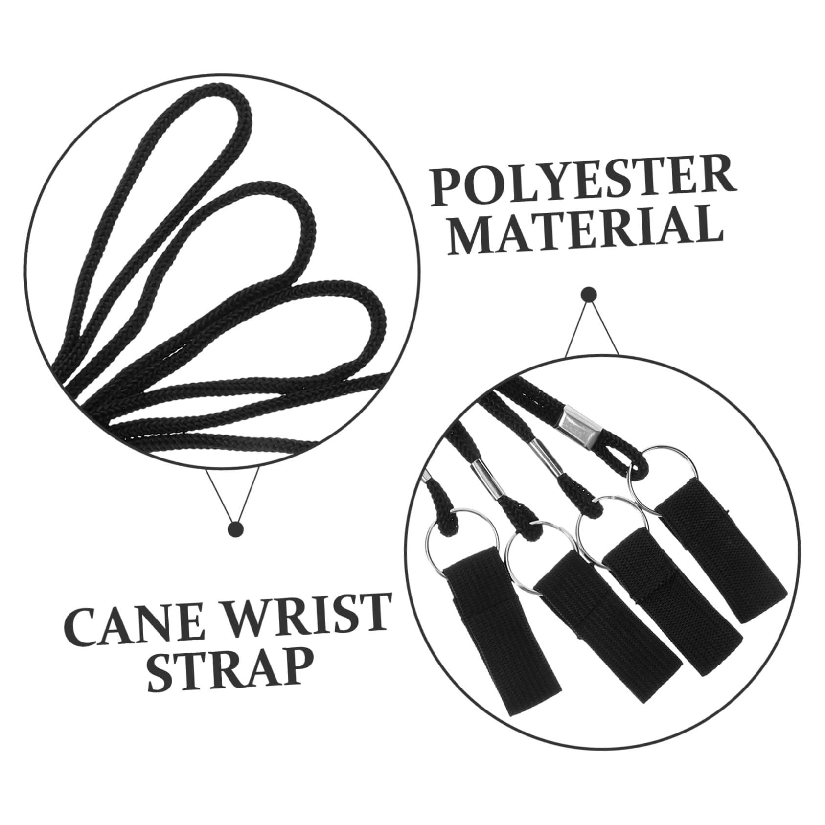 NOLITOY 5sets Elderly Safety Cane Lanyard Anti-Lost Wrist Strap Comfortable Grip for Walking Stick Outdoor Activity Accessory 4pcs*5