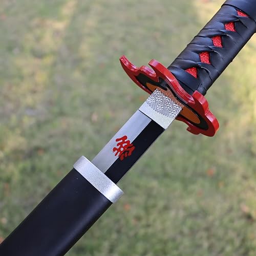 Vista 57 de Bowen - Espada de anime Demon Slayer, Tanjirou Rengoku Samurai, 40.5 pulgadas de acero al carbono real Espada Inosuke 2 piezas