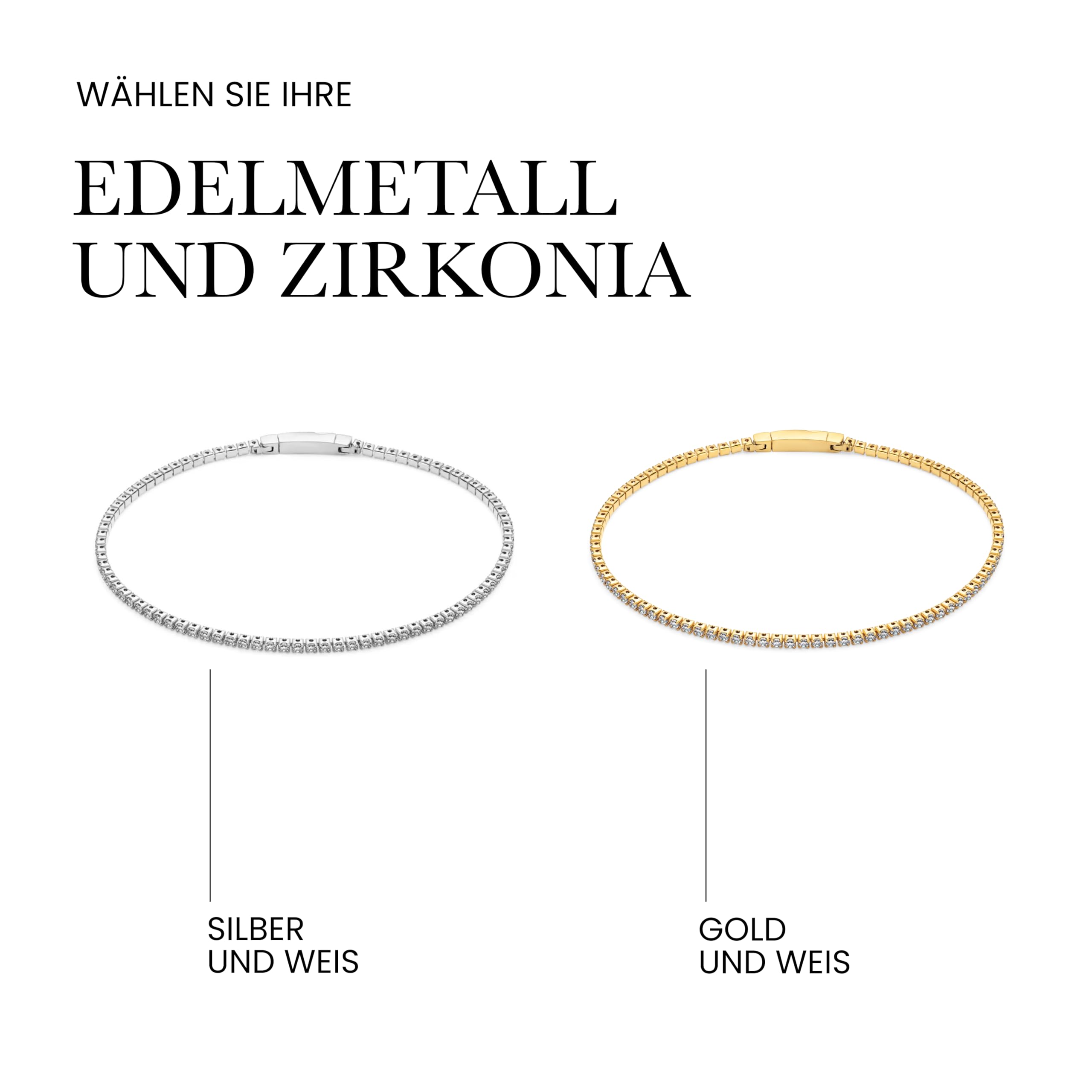 Sif Jakobs Ellera Damenarmband 17 cm, 925er Sterlingsilber, weiße Zirkonia