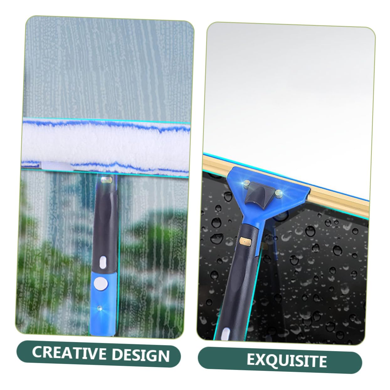 Gatuida Raclette Extensible en Matériau Composite Bleu pour Nettoyage Facile des Vitres et Pare-Brise de Voiture, Kit Léger pour Salle de Bain et Toilettes Plusieurs Styles
