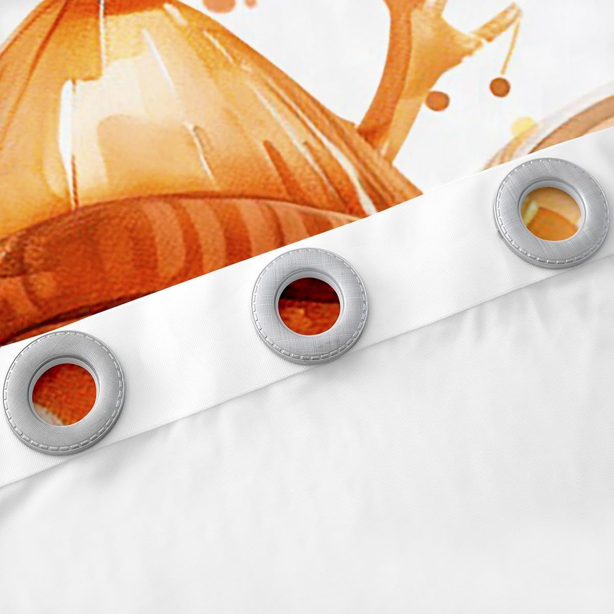 Manfei Cute Cabin Deer Kids Blackout Curtain,Pumpkin Fall Harvest Autumn Theme Window Drapes for Boys Girls,Cartoon Wild Animal Rustic Orange Window Treatments Grommet Top 2 Panel Set,52Wx63L inch