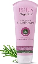 Lotus Organics+ Strong Roots Conditioner | 100% Organic Rosemary Oil & Argan Oil | Helps Strengthen Hair follicles & Restore Softness | Sulphate & Artificial Fragrance Free | All Hair Types | For Women and Men | 200 ml