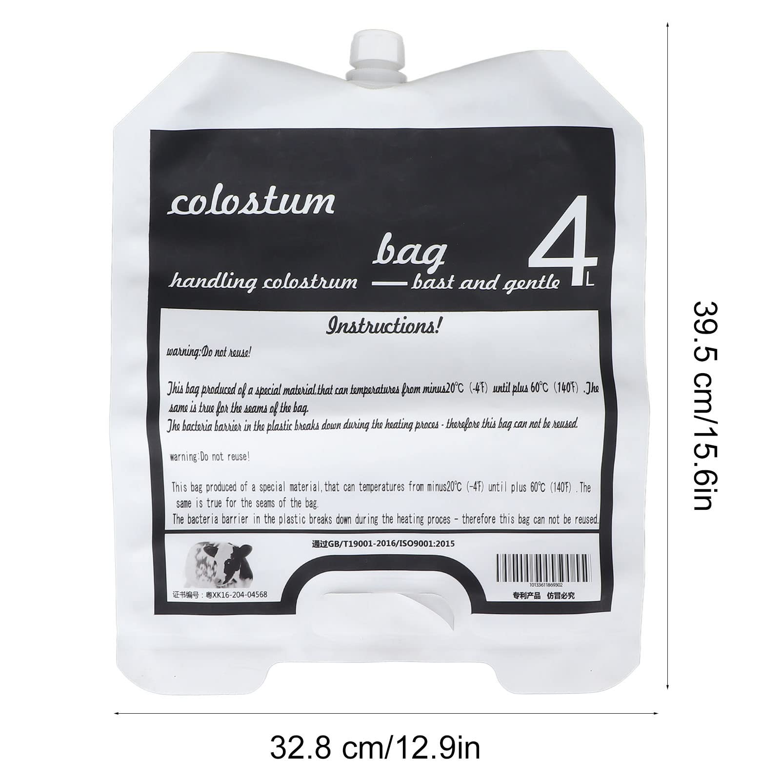 Lot de 10 sacs de collecte de colostrum, 4 L, interface en spirale, sac d'emballage professionnel de colostrum de veau, sac d'emballage de lait de mouton, collecteur de lait maternel pour fournitures